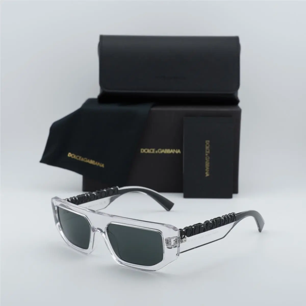Dolce Gabbana DG6203 313387 Transparent/dark Grey 56-16-145 Sunglasses