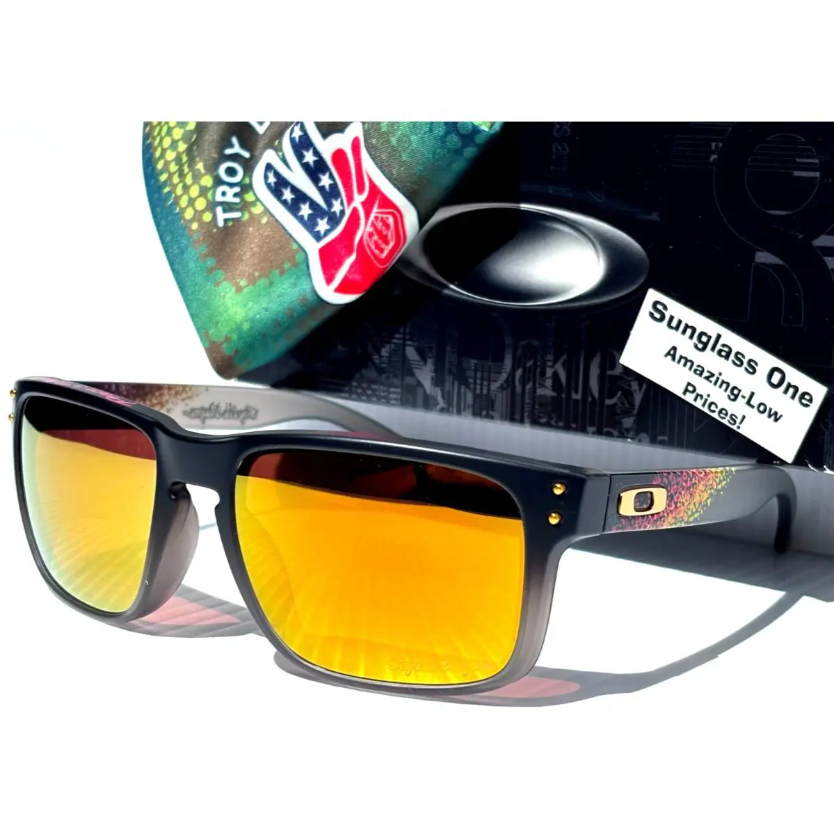 Holbrook Tld Black Fade Polarized Prizm 24k Gold Lens Sunglass 9102-AH by Oakley