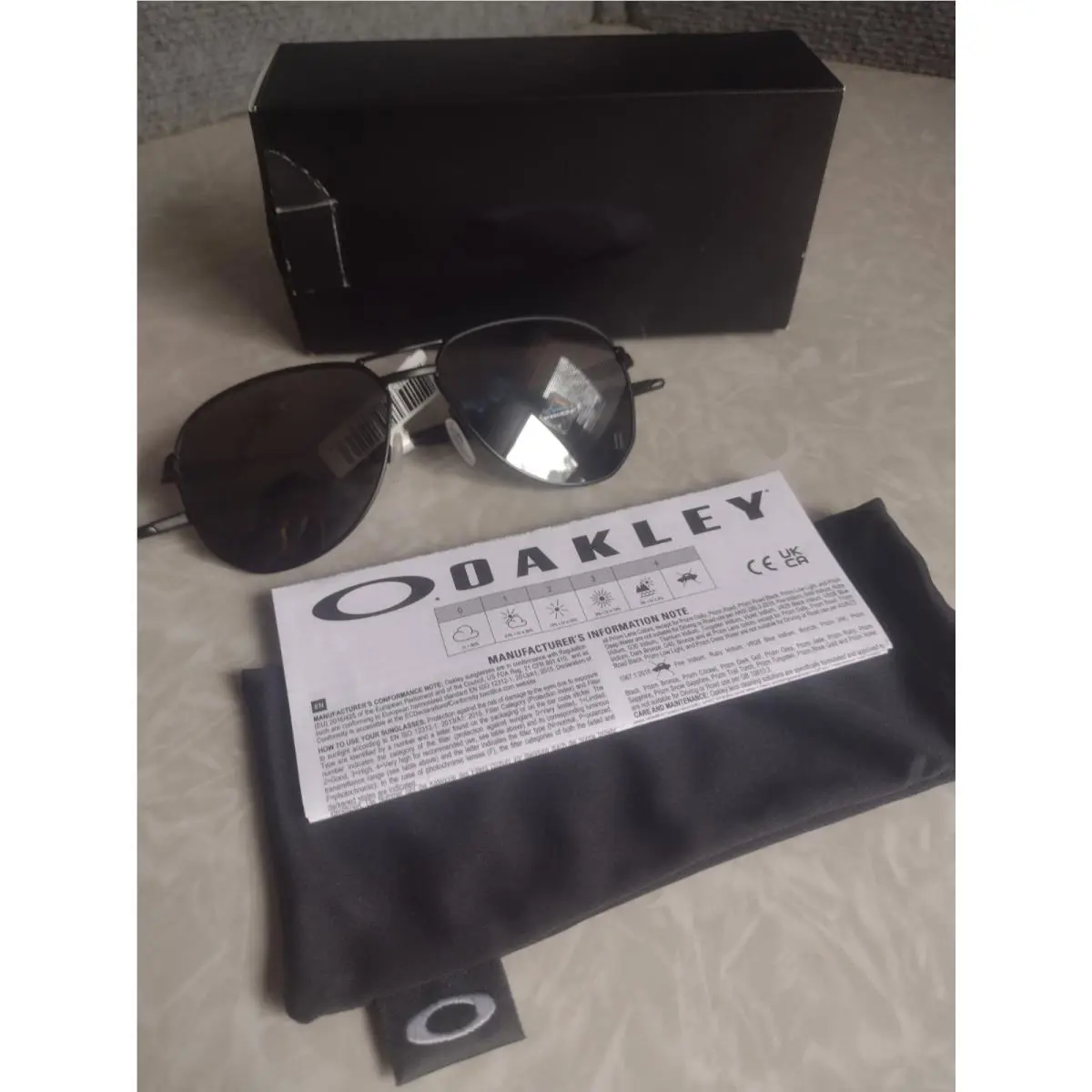 Oakley Contrail OO4147-0767 Mens Pilot Sunglasses Satin Black Prizm Grey