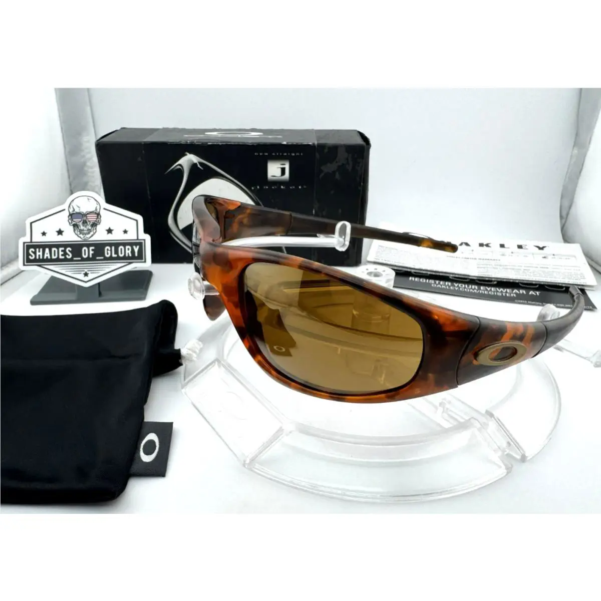 Straight Jacket Gen 1 Tortoise W/ Gold Iridium Sunglasses 04-070 Vtg Rare by Oakley