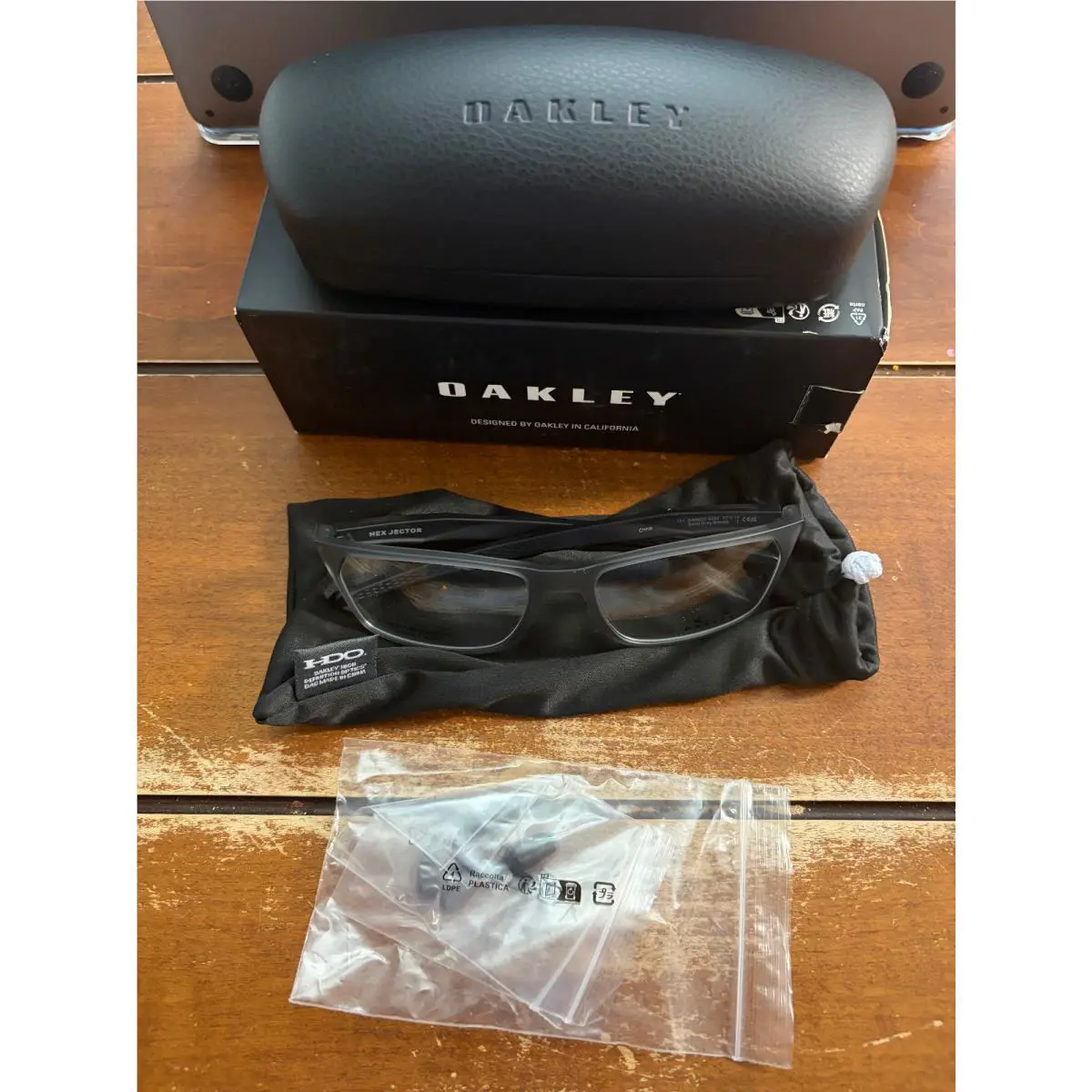 Oakley Satin Grey Smoke Hexjector Glassses 0OX8032-0257