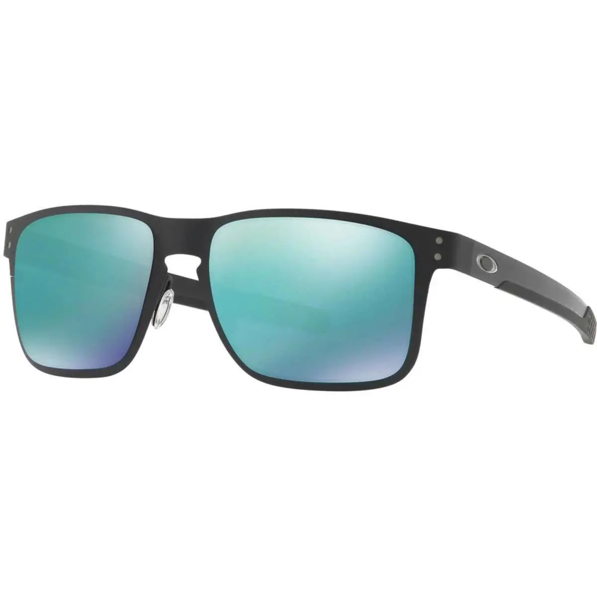 Oakley Men`s Holbrook Metal Matte Black/jade Iridium One Size Sunglasses - Frame: Black, Lens: Green