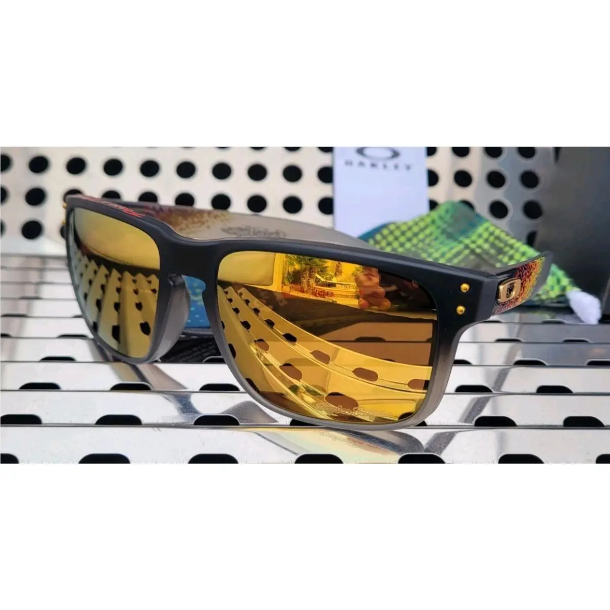 Oakley Holbrook Troy Lee 9102-AH55 Sunglasses Black Fade/prizm 24k Polarized