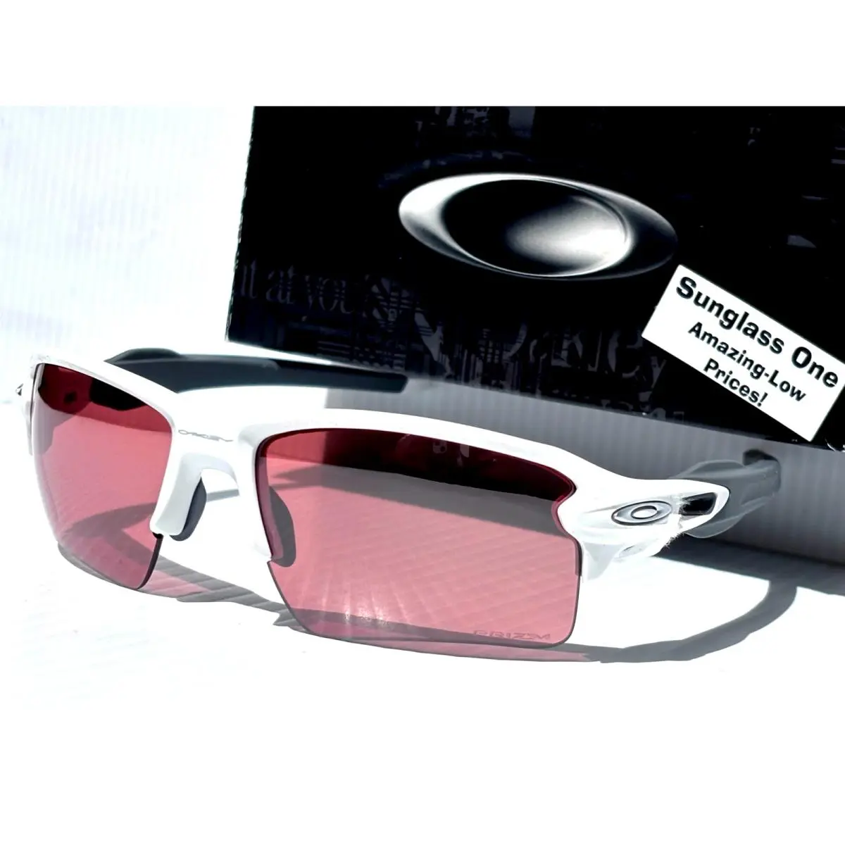Flak 2.0 XL Matte White Prizm Dark Golf Lens Sunglass 9188-K4 by Oakley