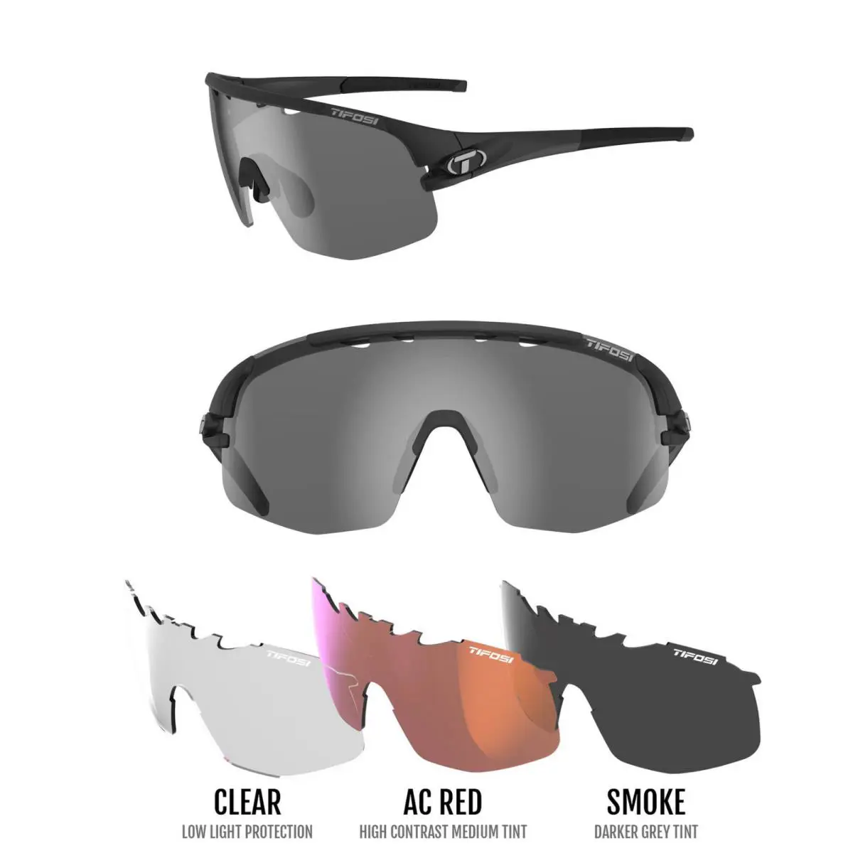 Sledge 1630100101 Matte Black Sport Sunglasses + Lenses + Case Unisex by Tifosi