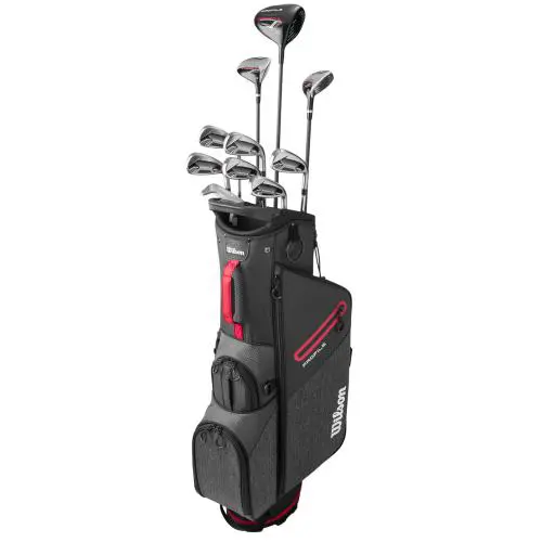 Wilson Profile Red with Stand Bag Complete Set Club Set Uniflex Graphite