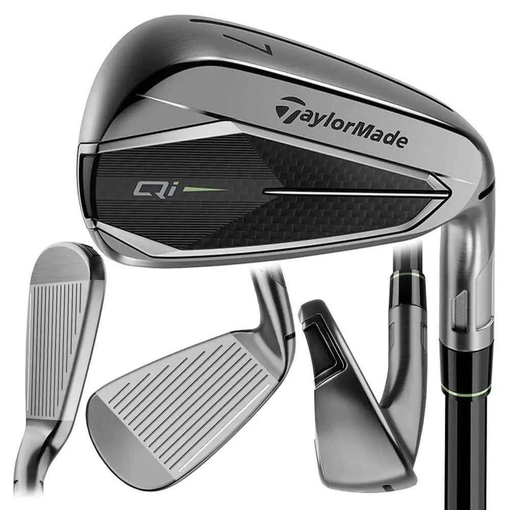 Taylormade Men Qi Gunmetal Edition Iron Set - 25 RH 5-PW AW Graph Regular