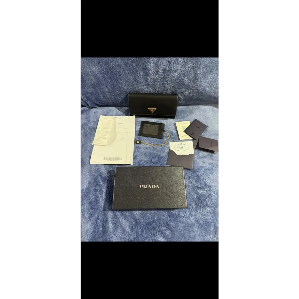 Prada Black Saffiano Leather Flap Wallet