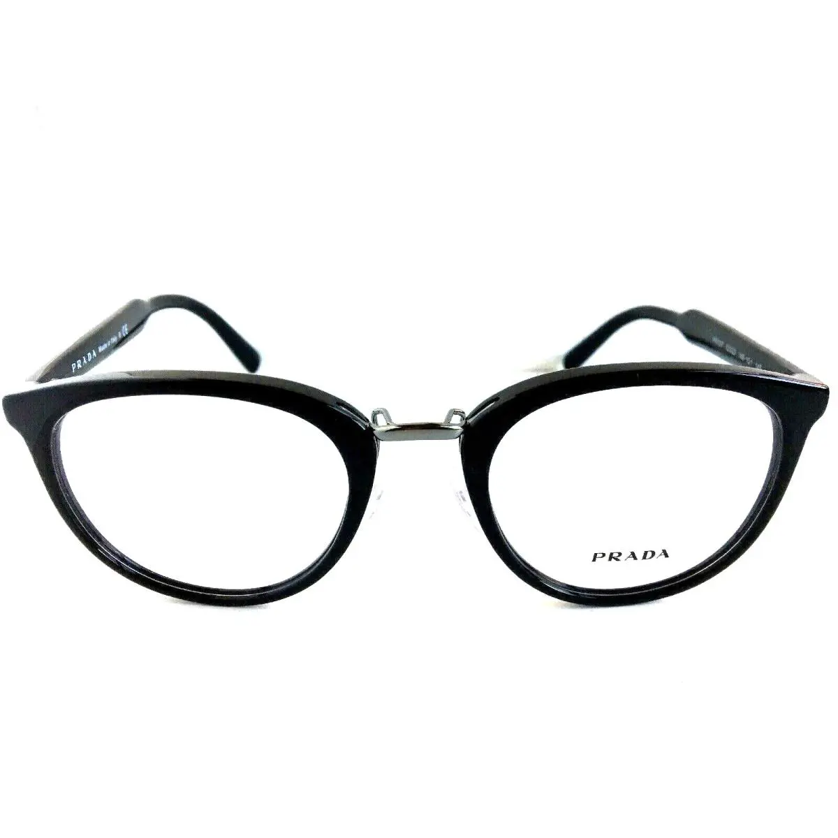 Prada Vpr 30T 1AB-1O1 52mm Black Round Men’s Eyeglasses Frame