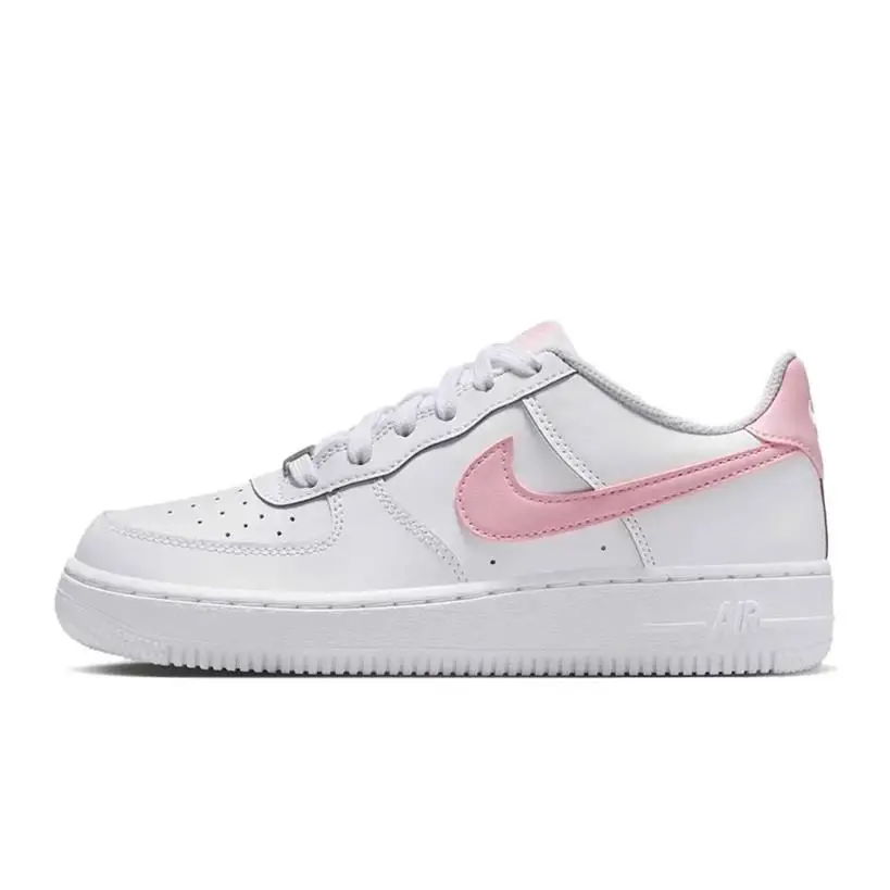 Big Kid`s Nike Air Force 1 White/med Soft Pink-white CT3839 115 - White/Med Soft Pink-White