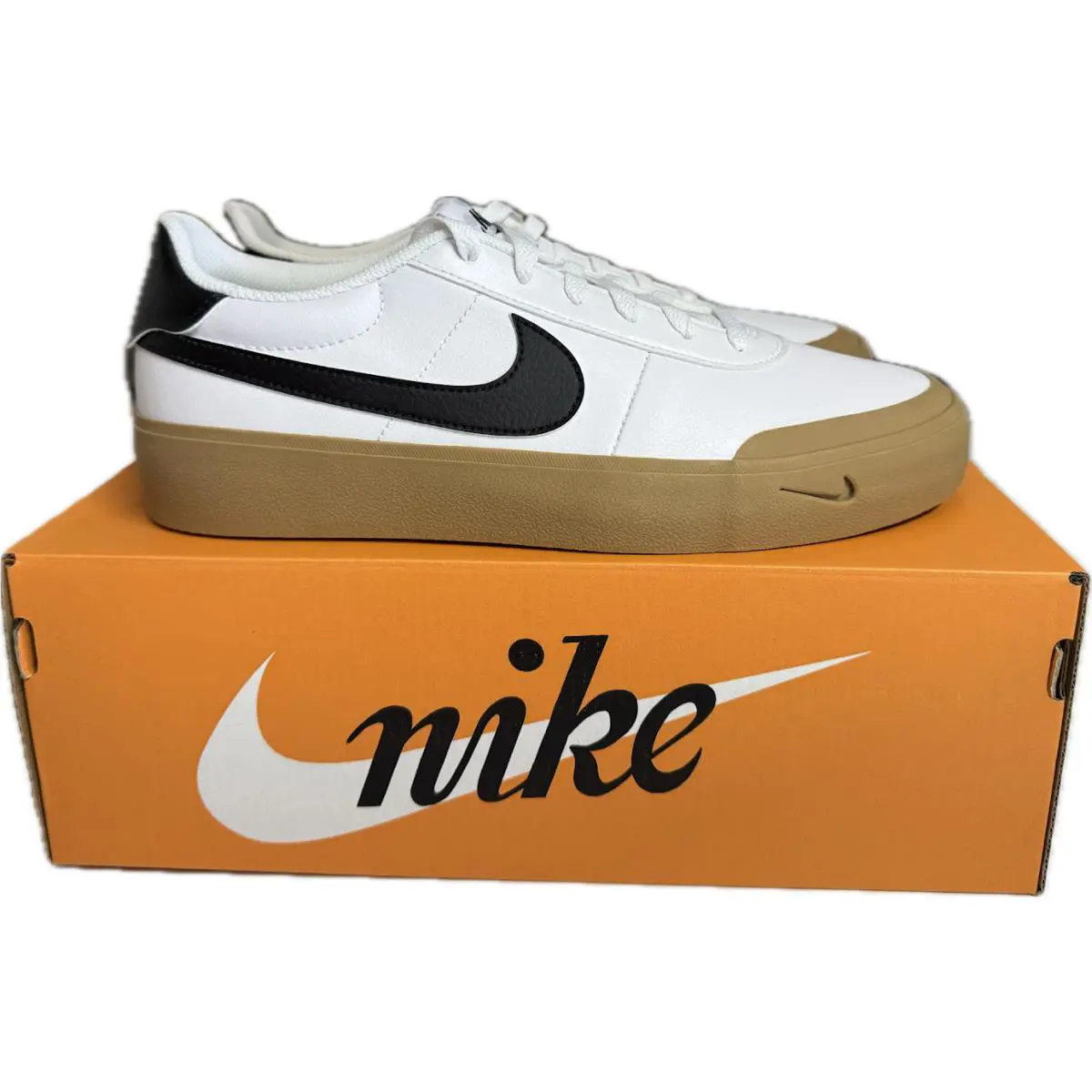 Nike shoes - Nike Court shot - Court shot - FQ8146 112 - White/Black-Gum Light Brown 0