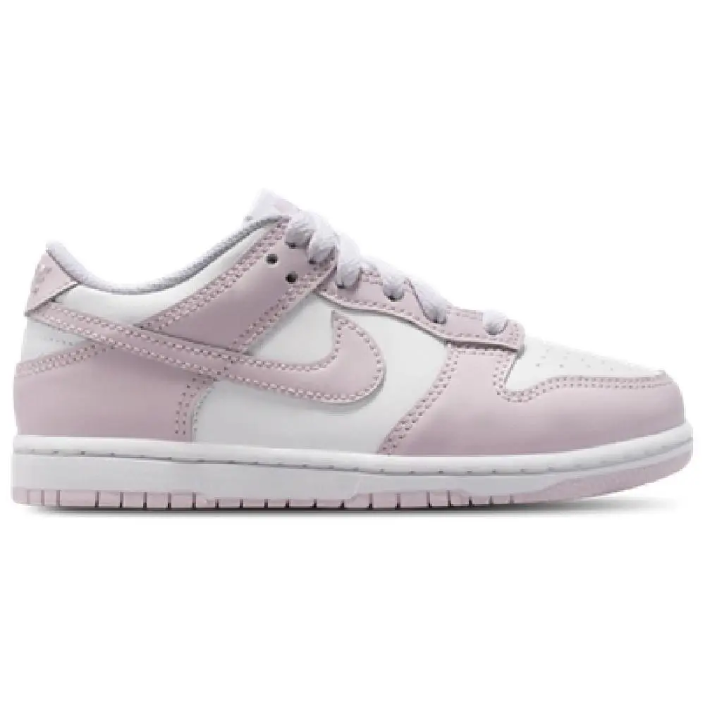 Little Kid`s Nike Dunk Low White/light Violet FB9108 128 - White/Light Violet