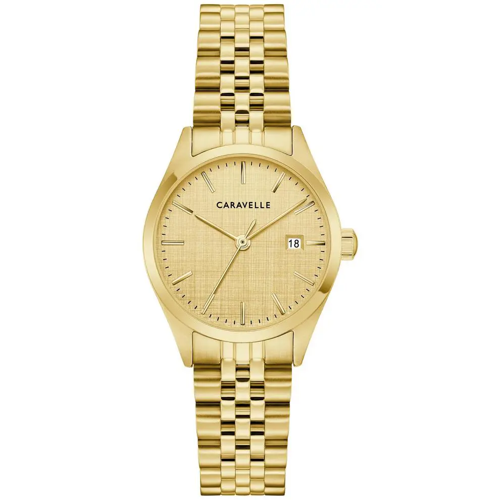 Caravelle by Bulova Classic Gold Tone Champagne Dial Womens Watch 44M117