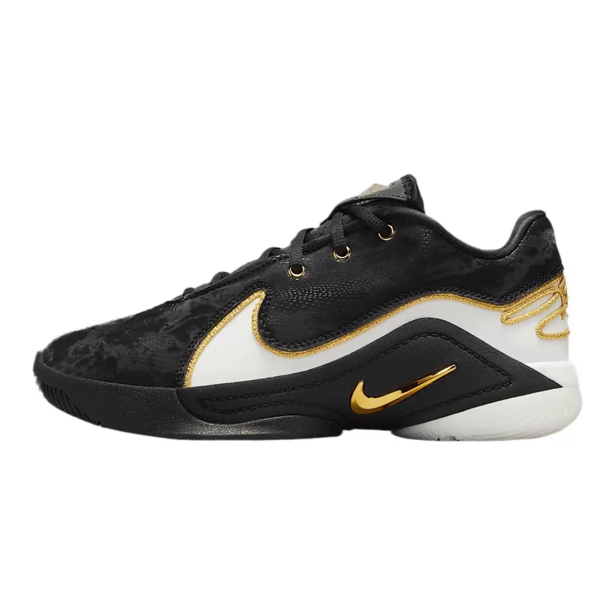 Nike LeBron22 Big Kids` Basketball Shoes - White/metallic Gold/black - White/Metallic Gold/Black