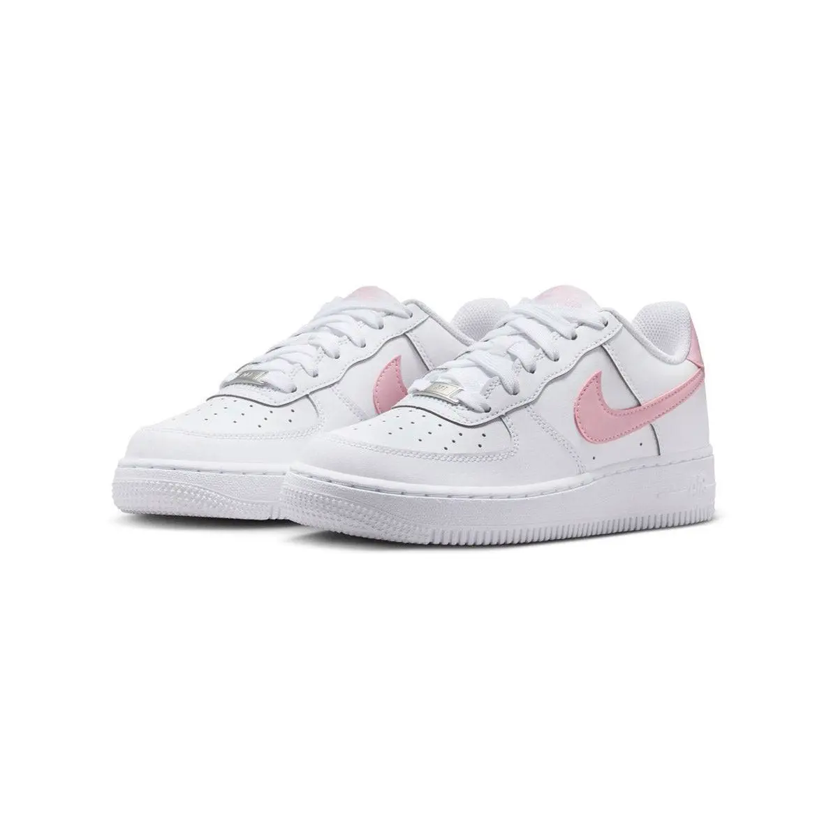 Grade School Nike Air Force 1_White/Med Soft Pink-WhiteCT3839-115 - WHITE