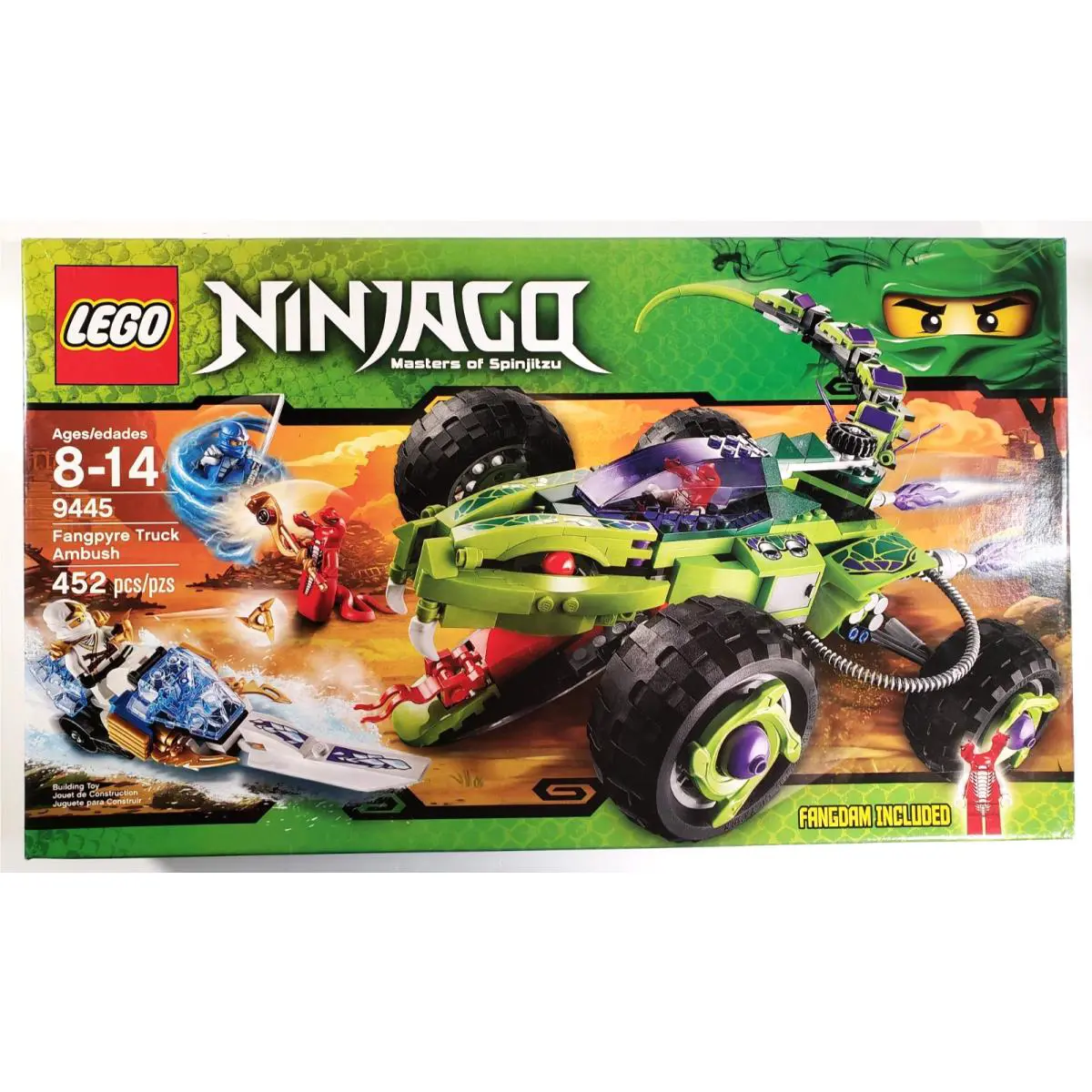 Lego Ninjago: Fangpyre Truck Ambush 9445 452 Pcs Building Toy Set