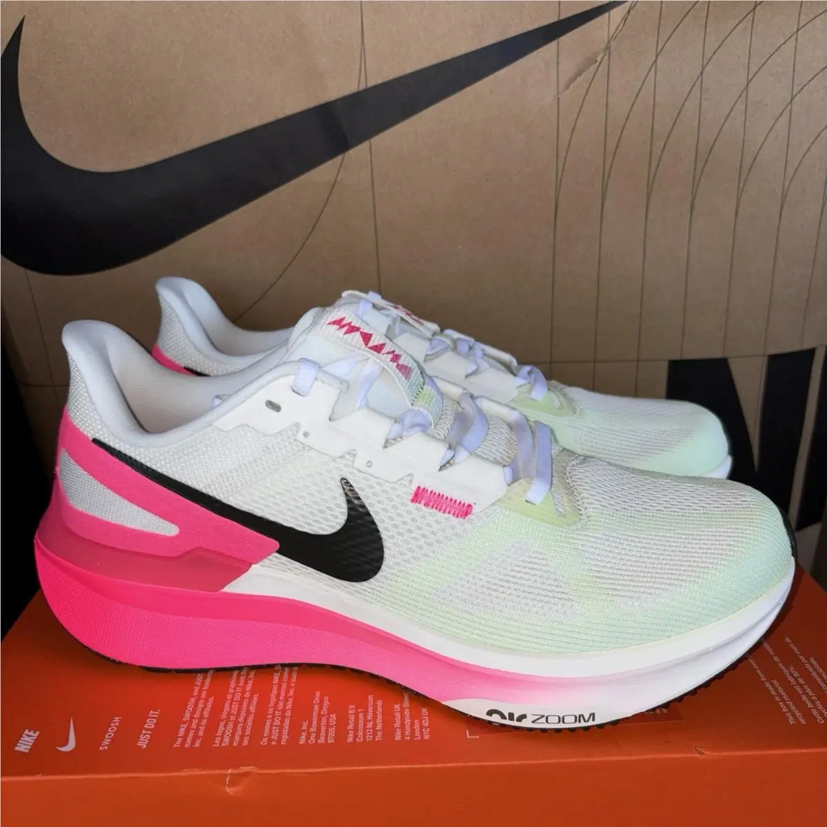 Nike Air Zoom Structure 25 Sail Hyper Pink Nby IB7451-100 Men Size 12