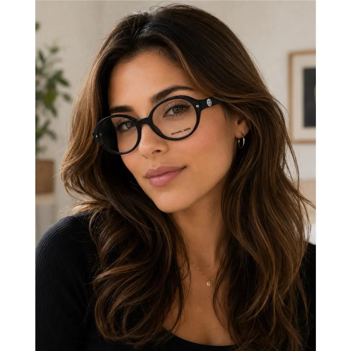Michael Kors Frames MK4041F 3177 51 17 135 Black Round Acetate Eyeglasses