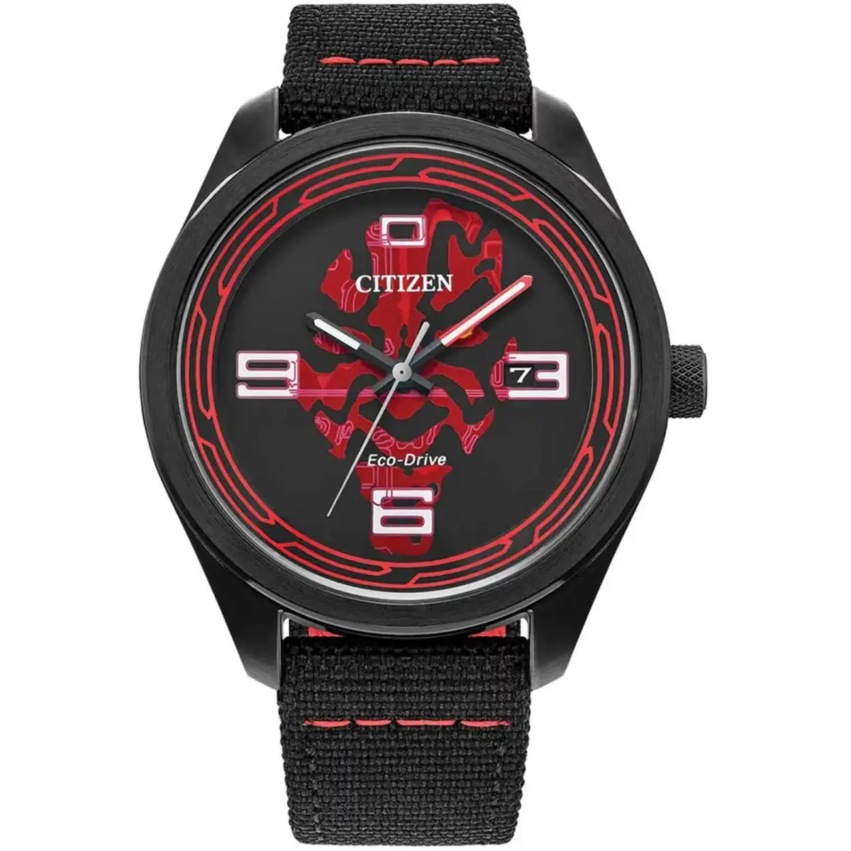 Citizen Men`s Watch Star Wars Darth Maul Shadow Eco Drive Black Strap AW5006-01W