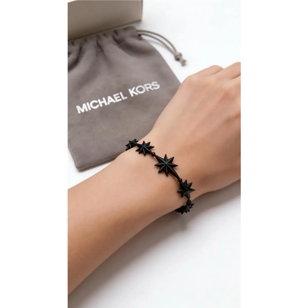 Michel Kors Black Ion Plated Starburst Pave Slider Bracelet M3 by Michael Kors