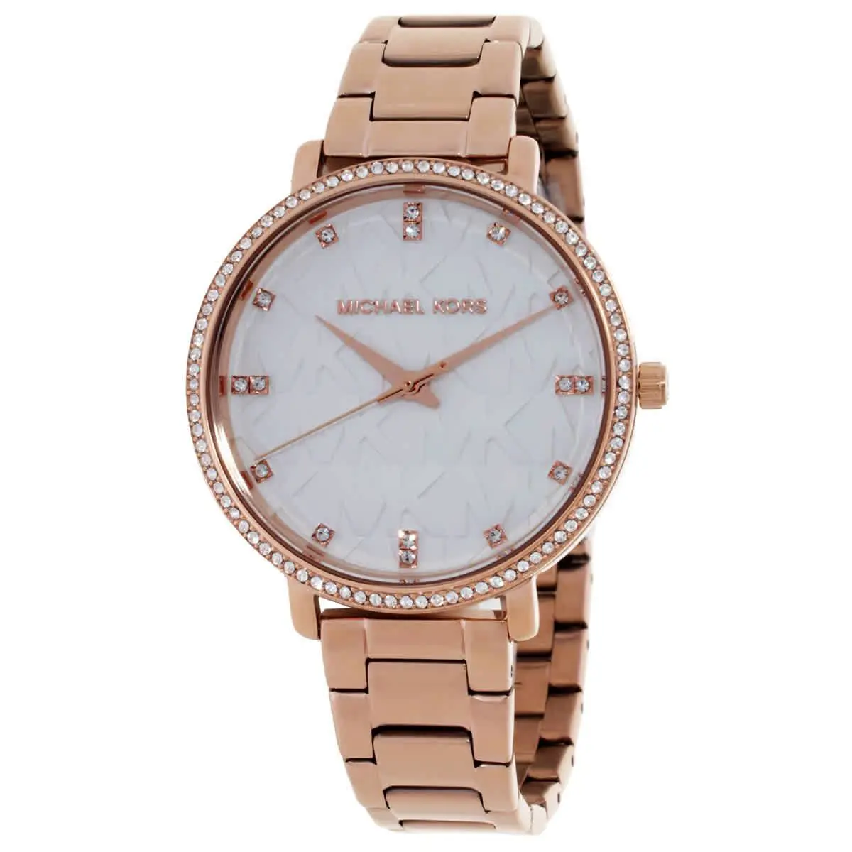 Michael Kors Pyper Quartz Crystal White Dial Ladies Watch MK4917 - White, Dial: White, Band: Rose Gold-tone