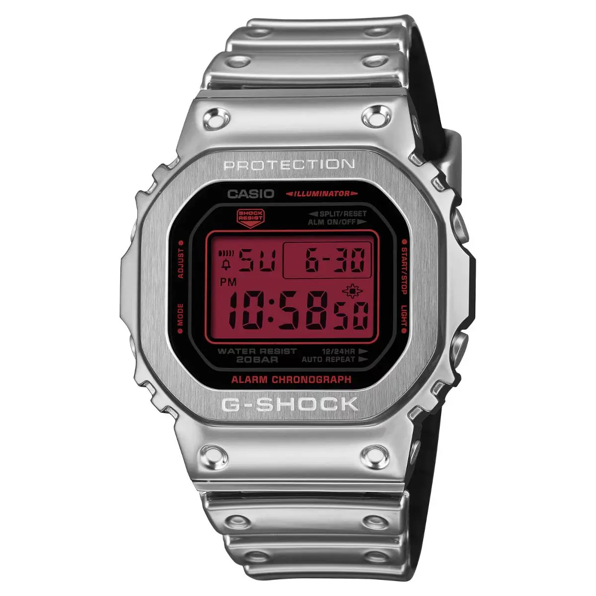 G-shock 5600 Series Digital Red Dial Resin Band Watch GM5600YRA-8 by Casio