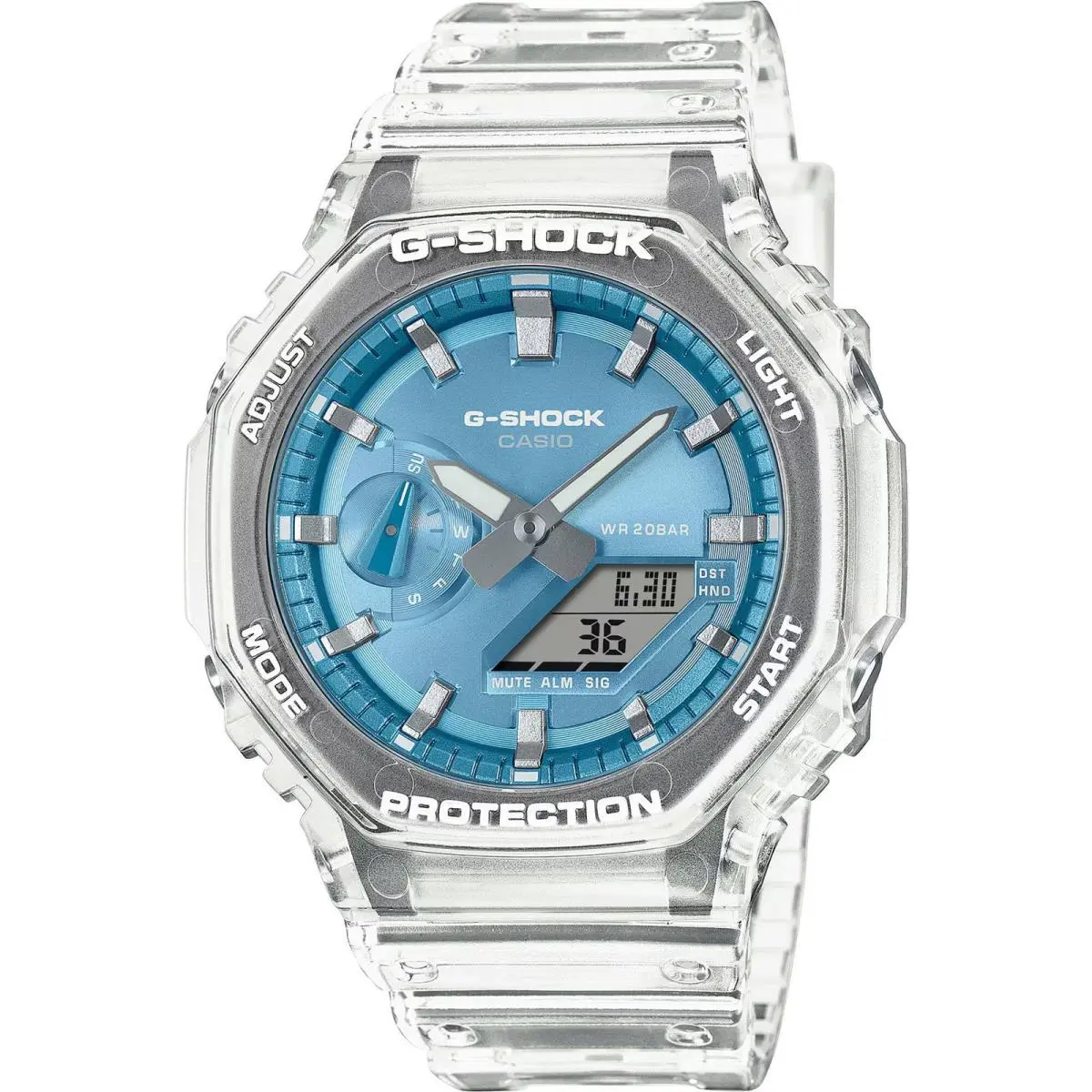 Casio Men`s Watch G-shock Blue and Grey Analog-digital Dial GA-2100BM-7A2CR