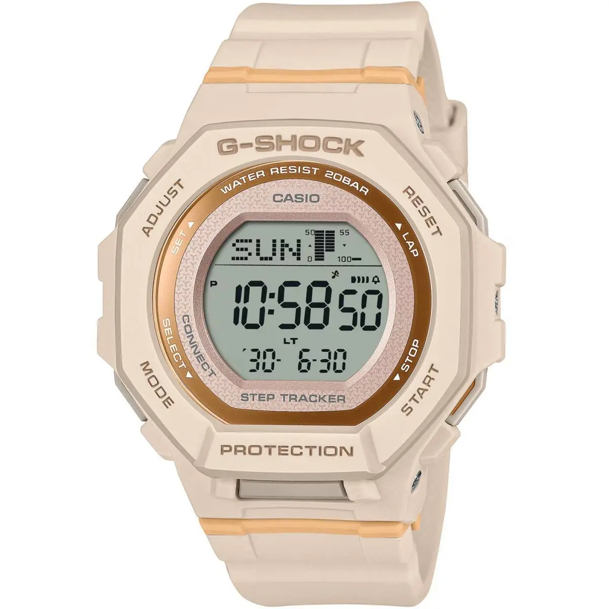 Casio Women`s Watch G-shock Grey Digital Dial Pink Resin Strap GMD-B300-4CR