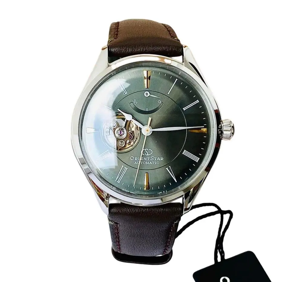 Orient Star Automatic Green Dial Men`s Watch Power Reserve RK-AT0202E Indicator