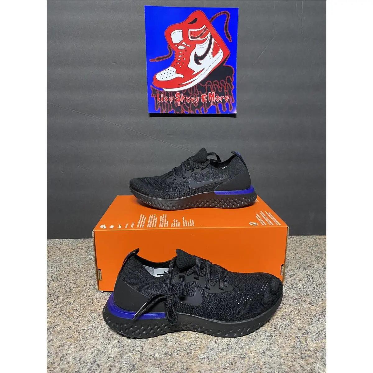 Size 5 Nike Epic React Flyknit Women’s Running Sneakers AQ0070 004 Black