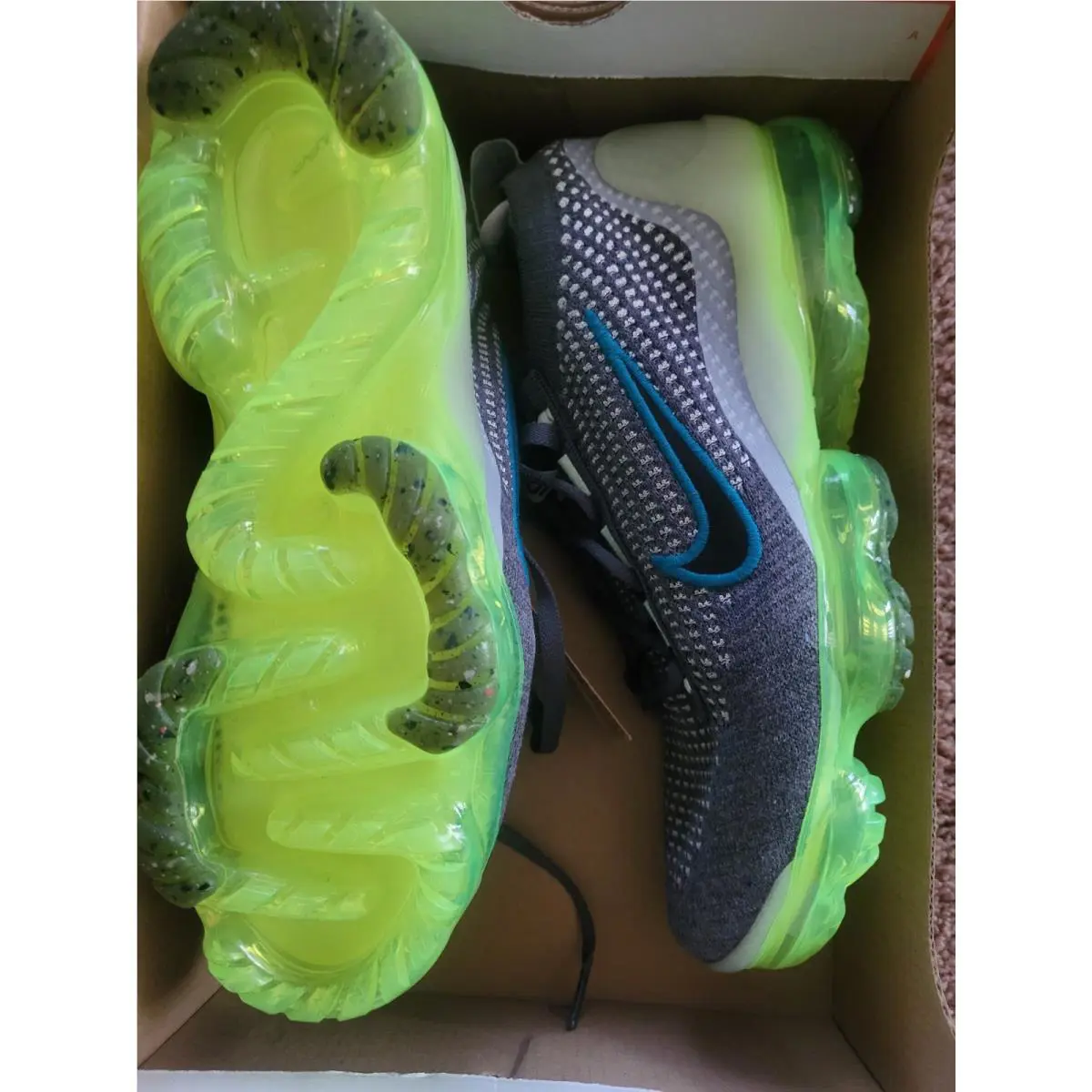 Nike shoes - Nike Air VaporMax 2021 - Air VaporMax - Dark Grey-Barely Volt 1