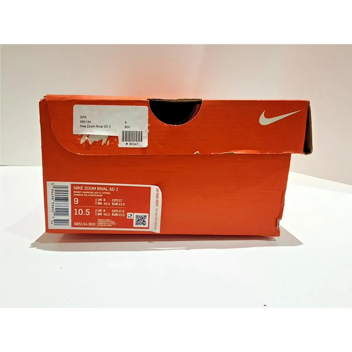 Nike shoes - Nike Zoom Rival SD 2 - 685134 800 - Bright Mango and Black 12