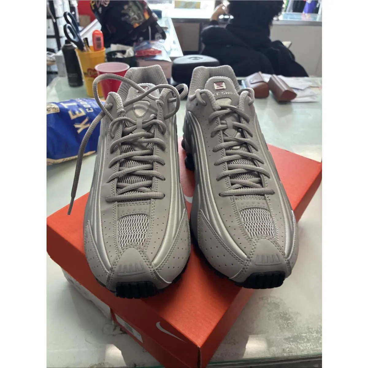 Nike shoes - Nike Shox R4 - Shox - College Grey/University Red/Metallic Silver/Black 1