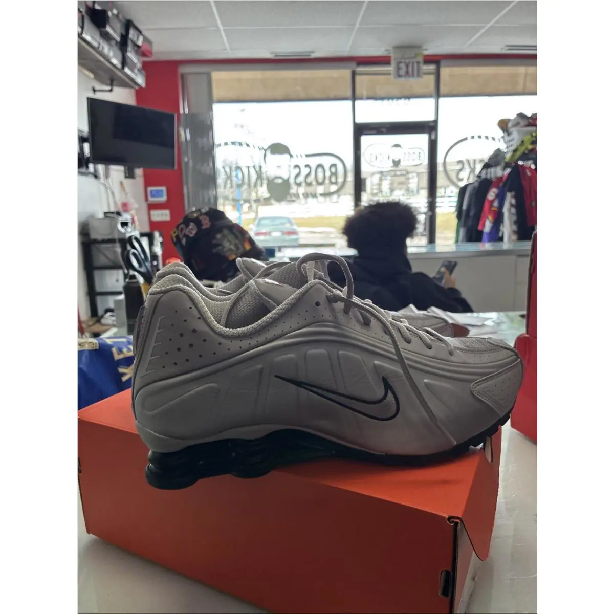 Nike shoes - Nike Shox R4 - Shox - College Grey/University Red/Metallic Silver/Black 2