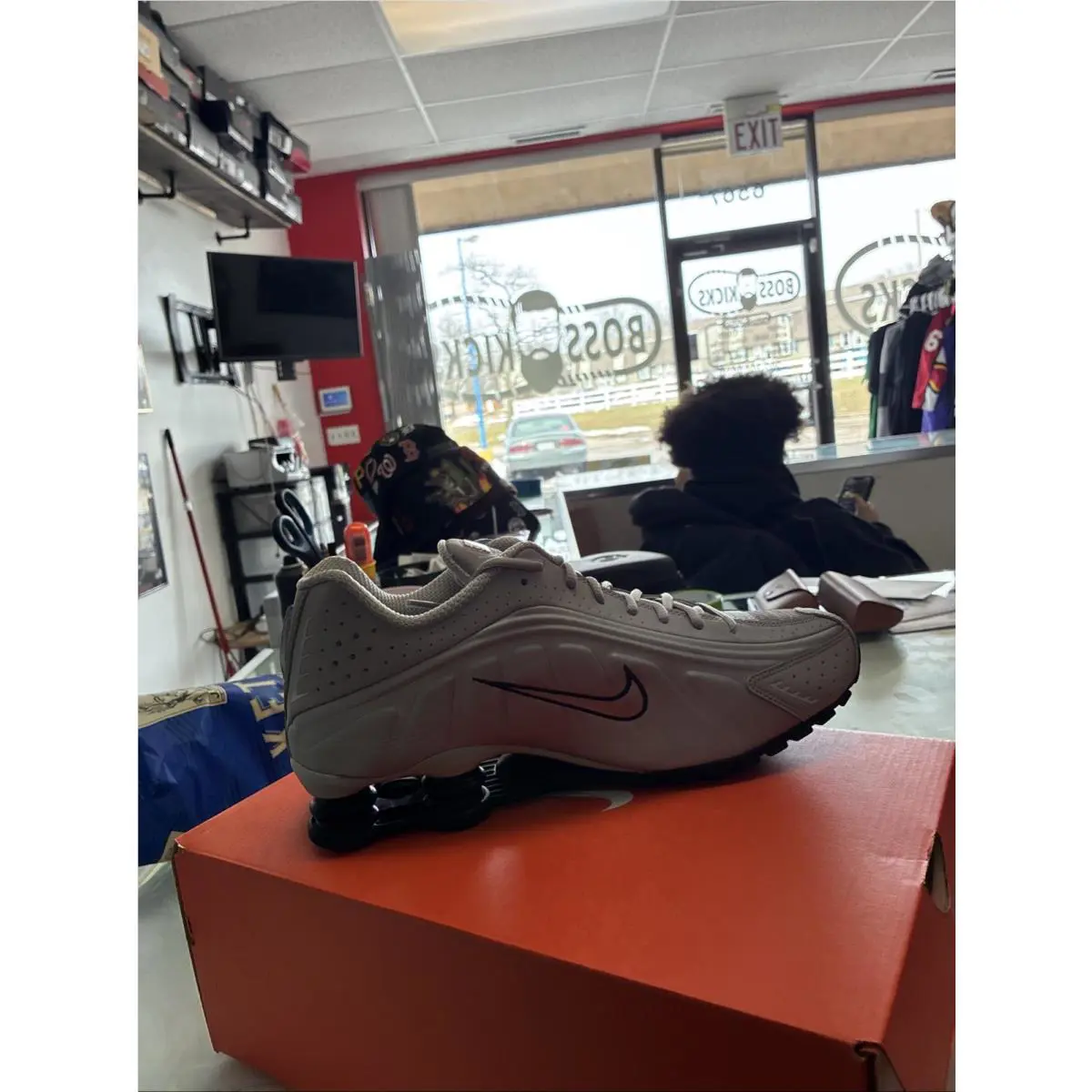 Nike shoes - Nike Shox R4 - Shox - College Grey/University Red/Metallic Silver/Black 3