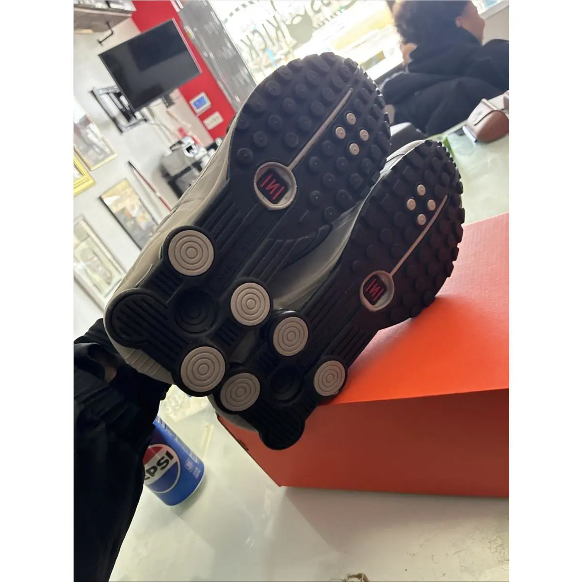 Nike shoes - Nike Shox R4 - Shox - College Grey/University Red/Metallic Silver/Black 4