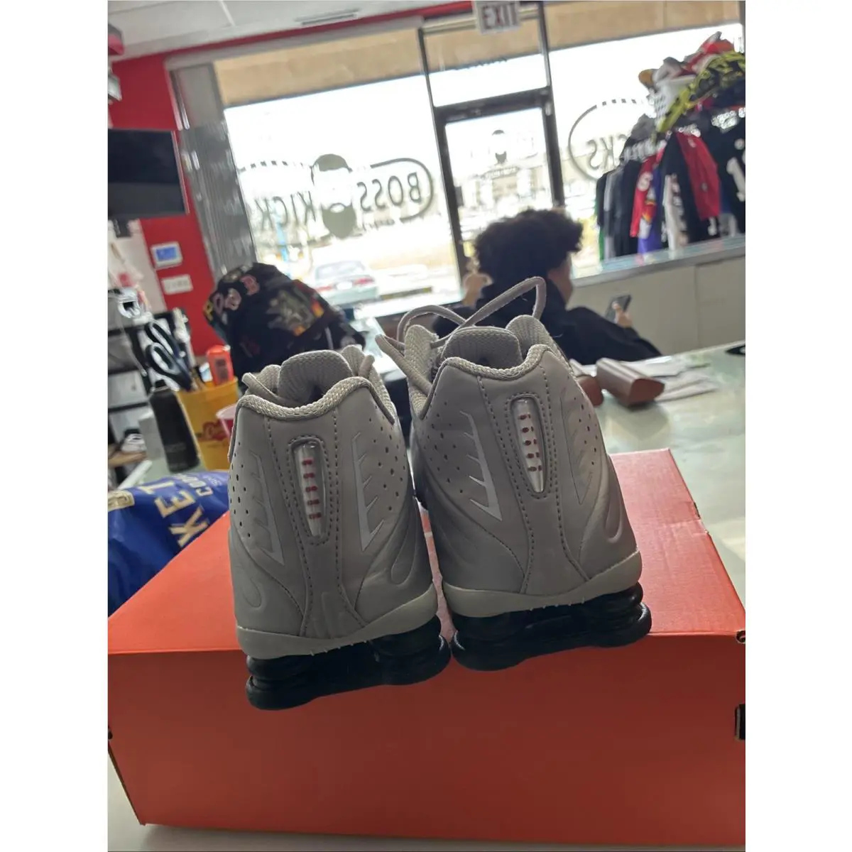 Nike shoes - Nike Shox R4 - Shox - College Grey/University Red/Metallic Silver/Black 5