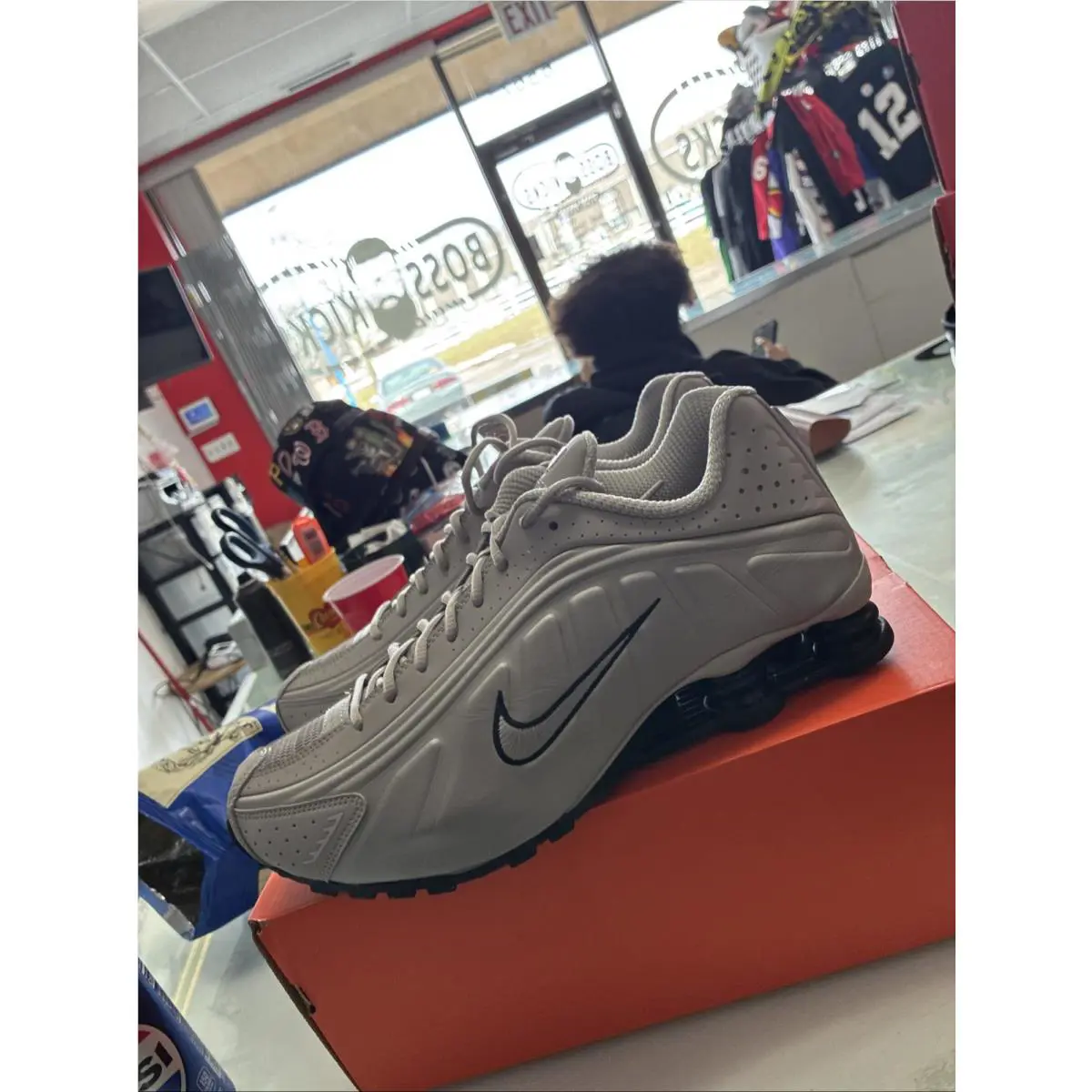 Nike shoes - Nike Shox R4 - Shox - College Grey/University Red/Metallic Silver/Black 6