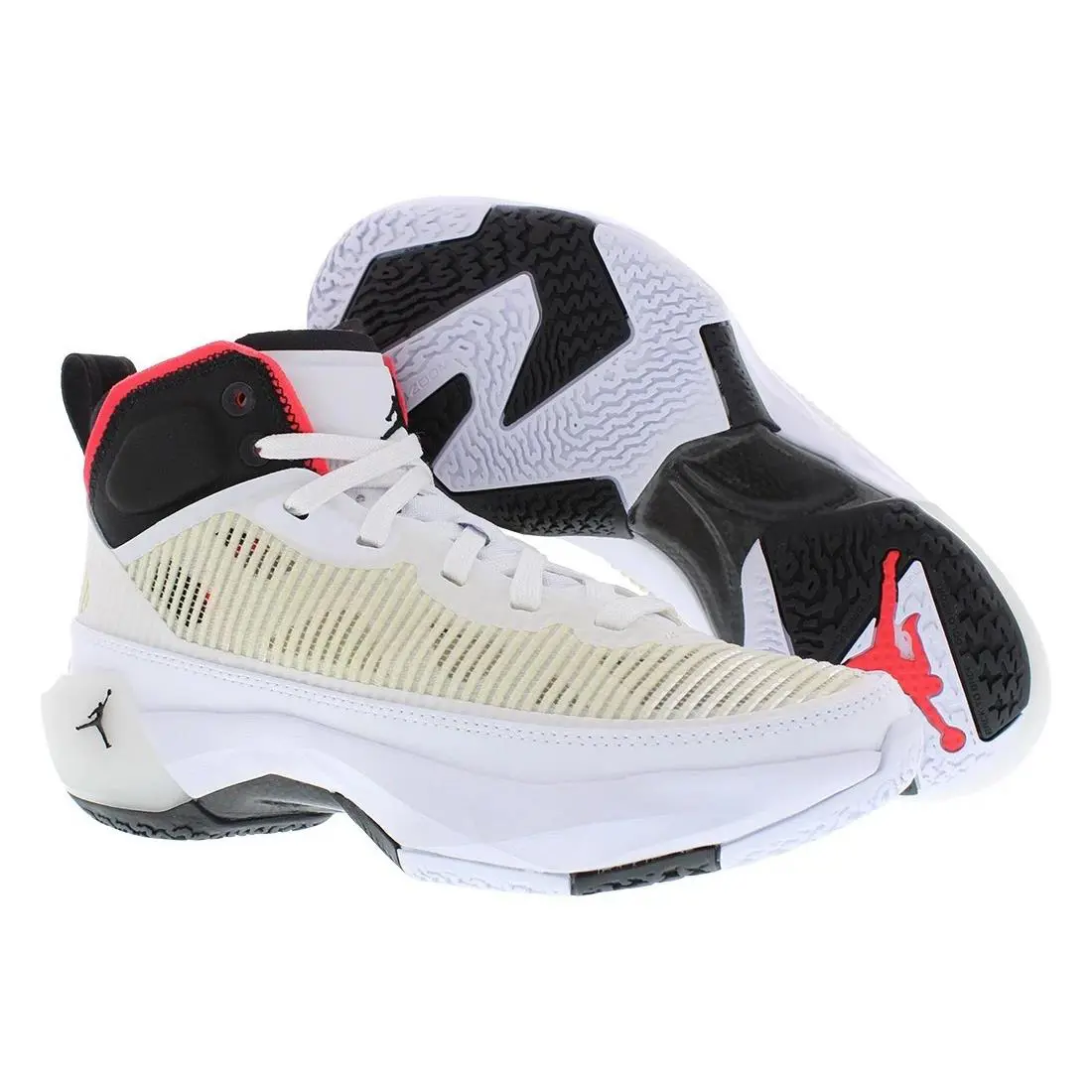 Nike Youth Air Jordan Xxxvii White/black-siren Red DD7421-100 Sz 6Y - White