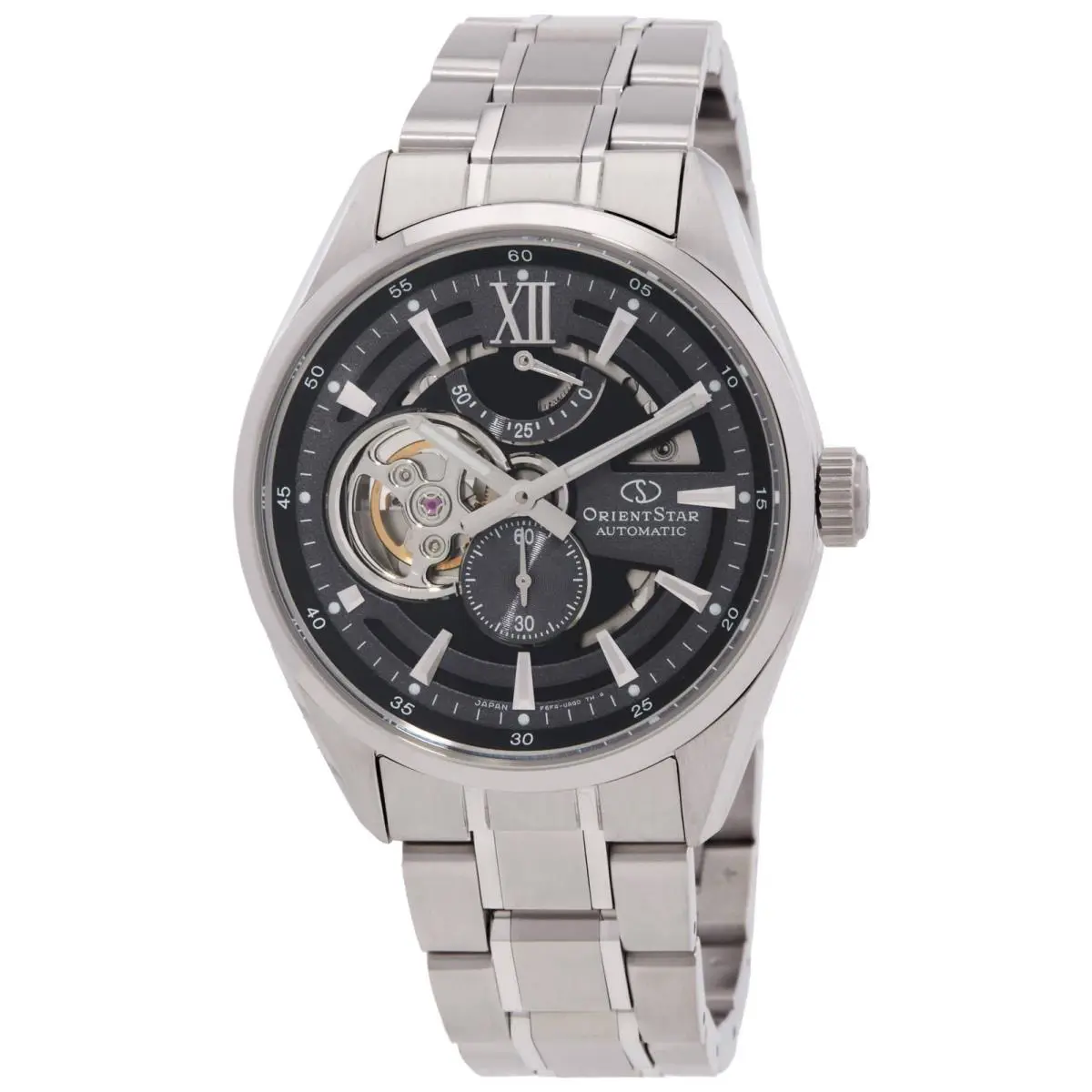Orient Contemporary Modern Skeleton Automatic Blue Dial Men`s Watch - Dial: Blue, Band: Silver-tone, Bezel: Silver-tone