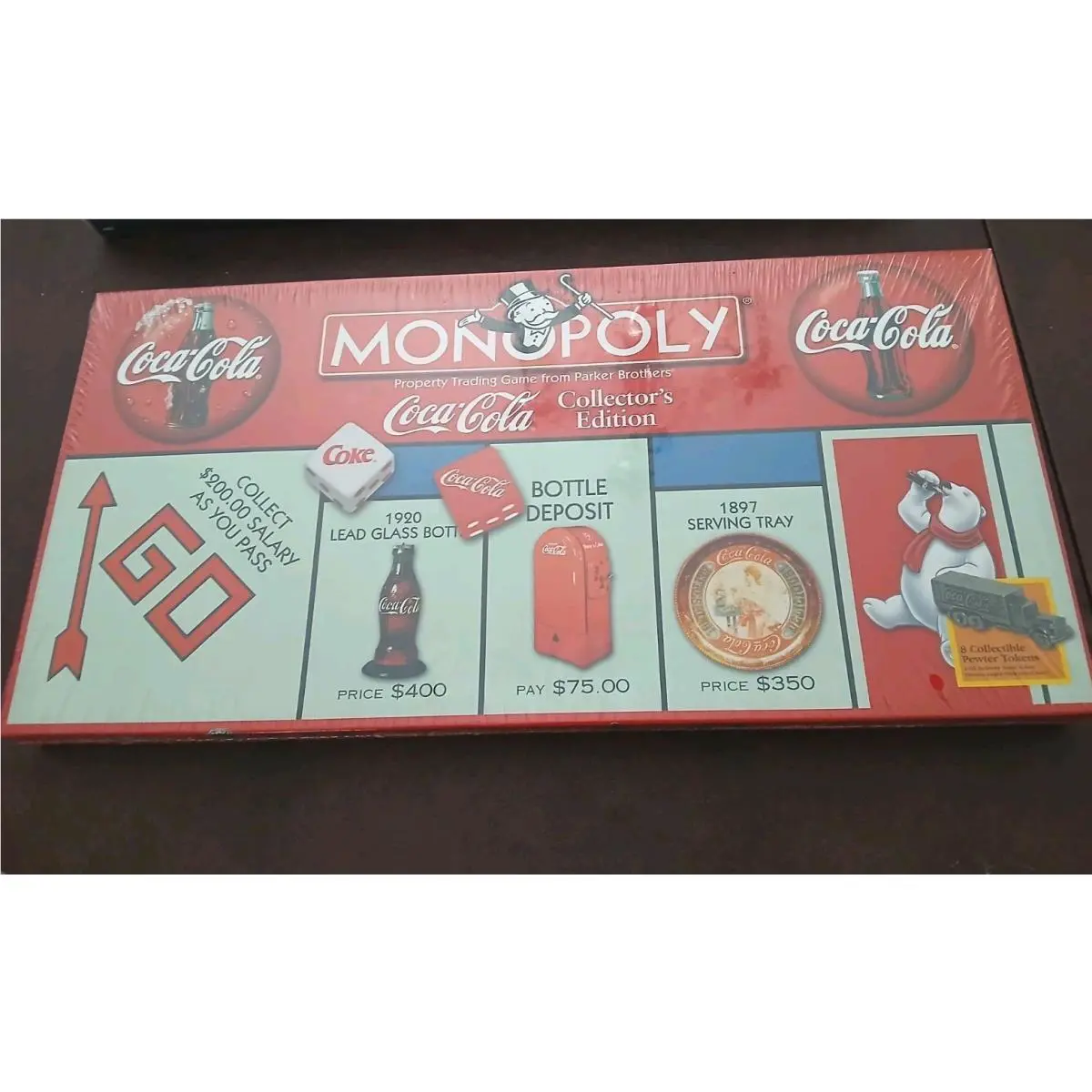 Coca-cola Monopoly Collectors Edition Board Game Vtg 1999 Collectible Tokens