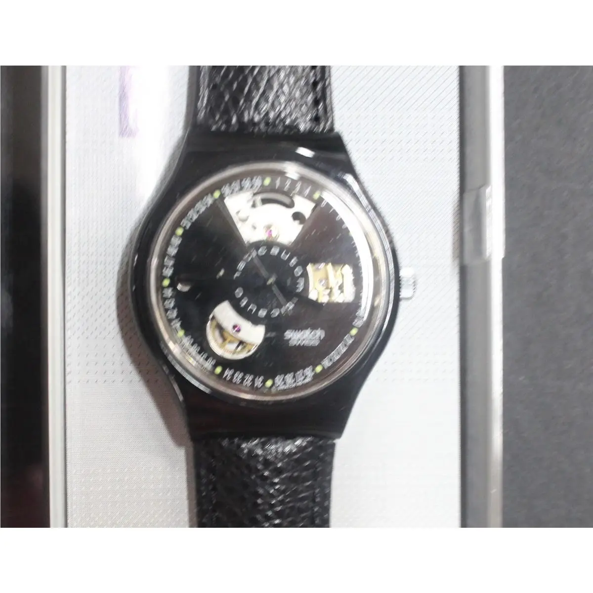 Automatic Black Motion SAB100 Old Stock Nos-watch Box Papers by Swatch