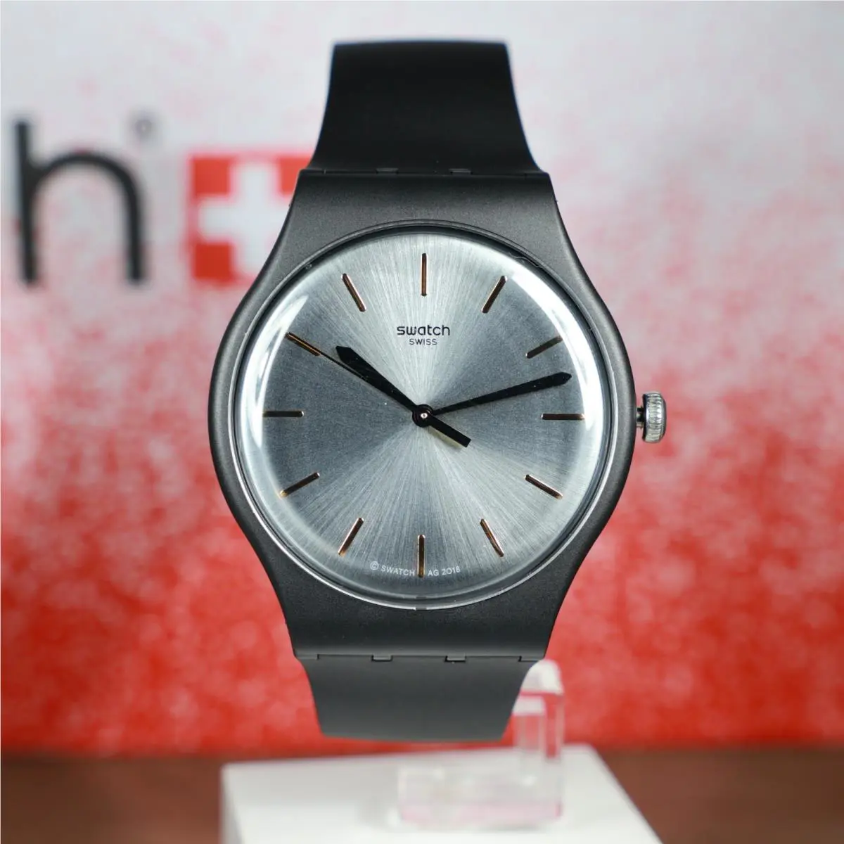 Swiss Limited Swatch Backtoblack 41MM Matte Black Gray Gold Colored SUOB173