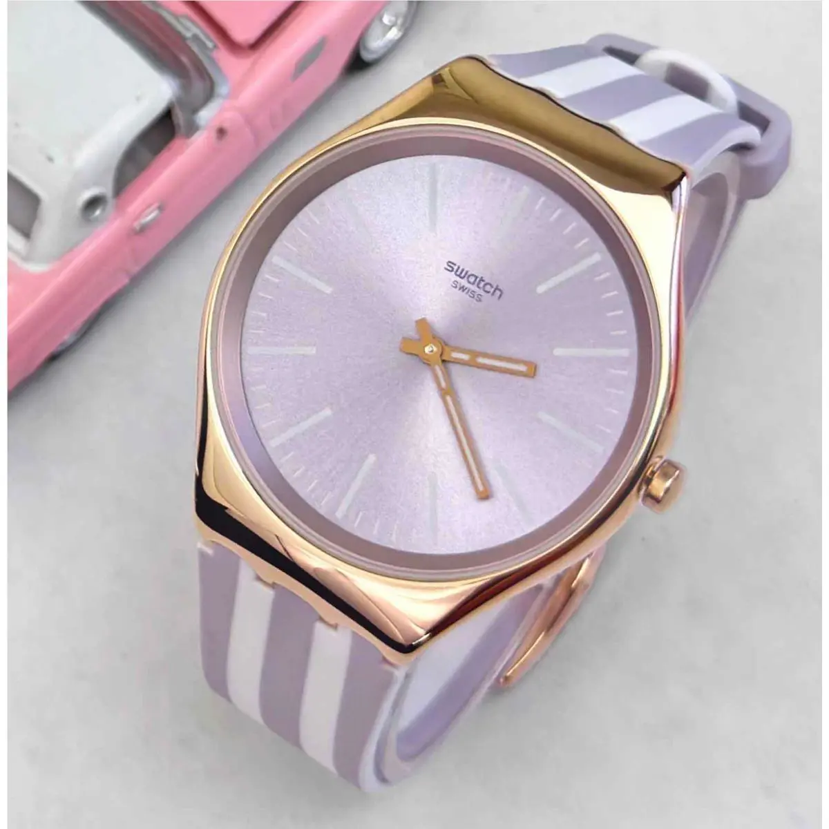 Swatch Skin Irony SYXG130 Simply Beachy Ultra-thin Stainless Silicone 38mm Watch