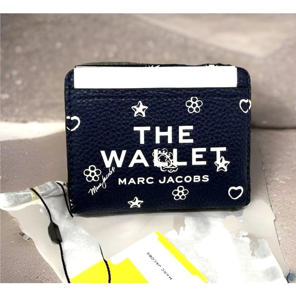 Marc Jacobs The Bandana Mini Pebbled Leather Bifold Compact Wallet