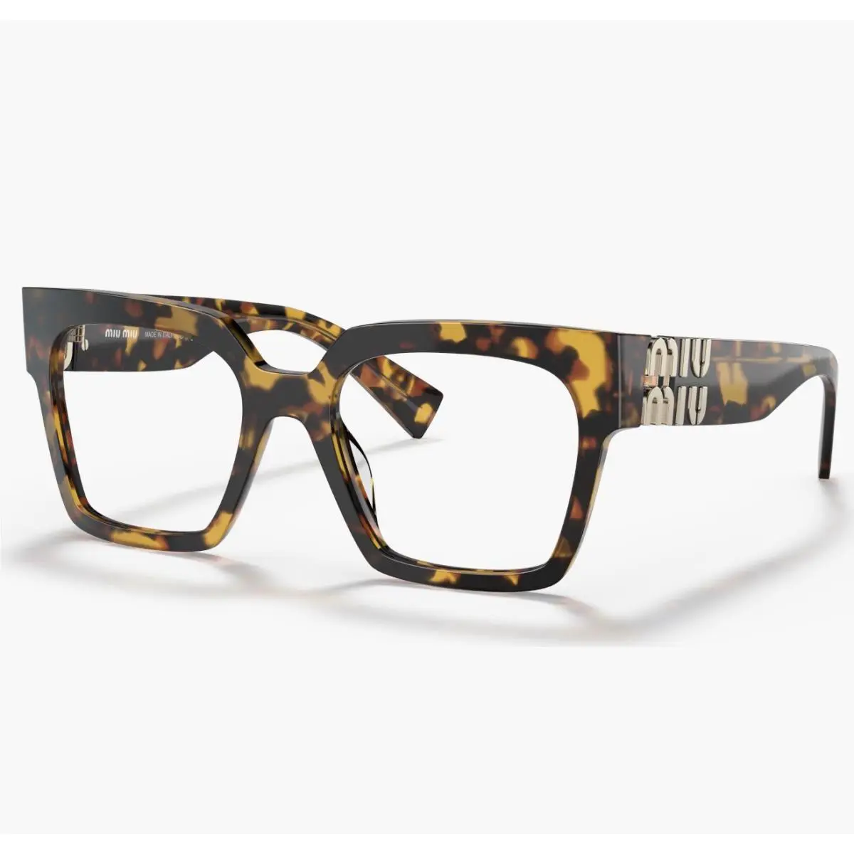 Miu Miu MU 04UV VAU1O1 Honey Havana Gold Square Eyeglasses Rxable