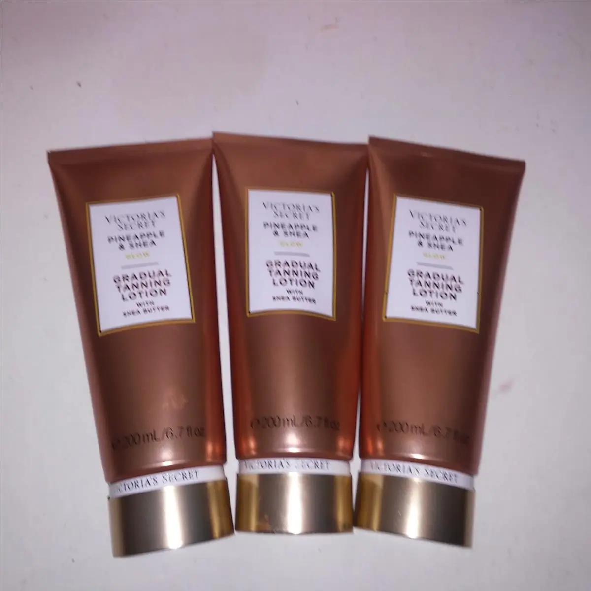 Set of 3 Victoria Secret Gradual Tanning Lotion Pineapple Shea Full Size 6.7oz