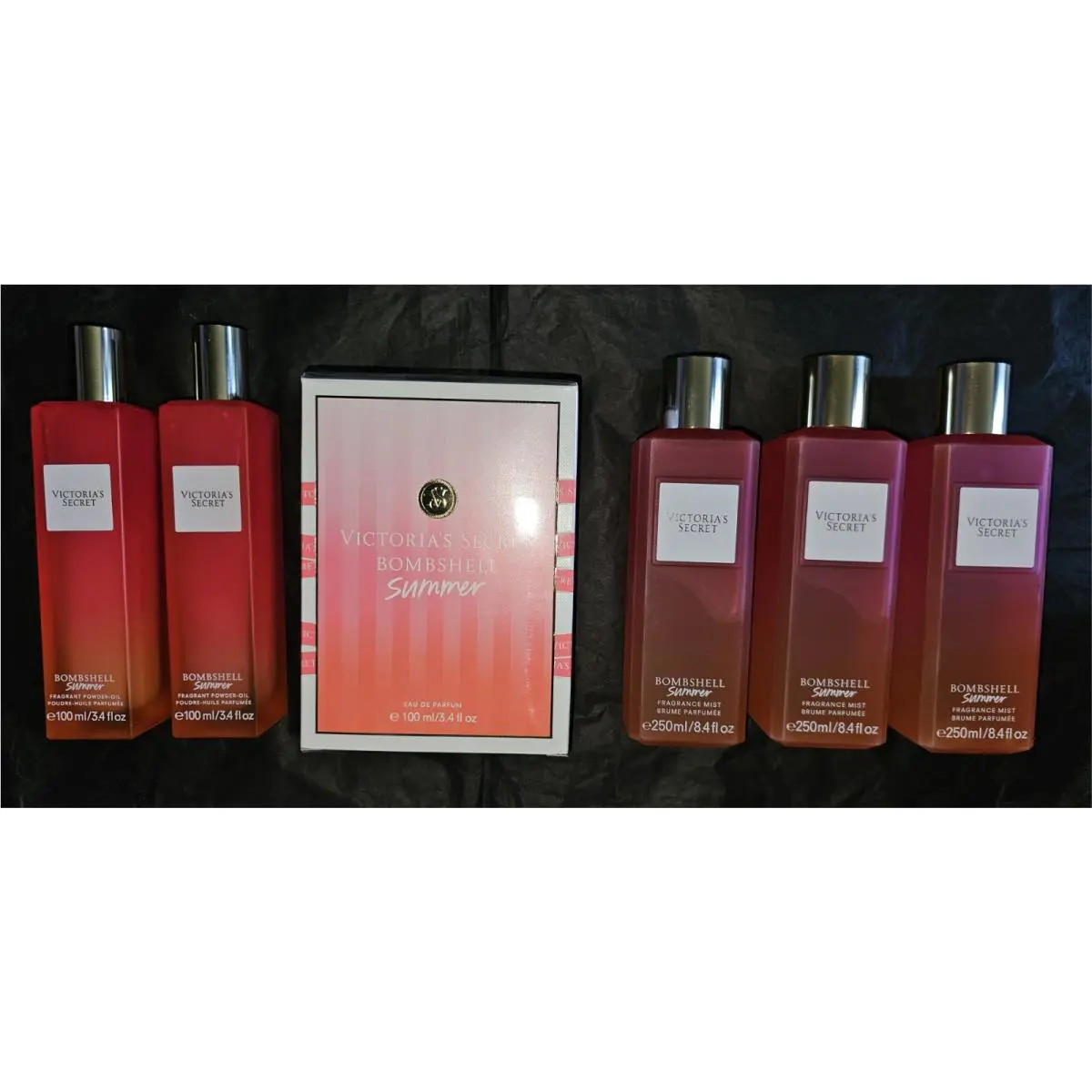Victoria`s Secret Bombshell Summer Eau de Parfum Perfume Fragrance Mist Oil 6pc
