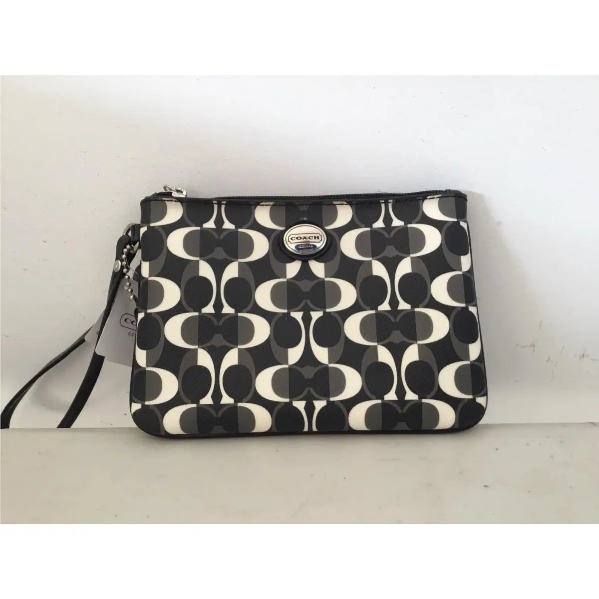 Coach Black Peyton Dream C Small Zip Wallet Bag Clutch F50523 Nwot