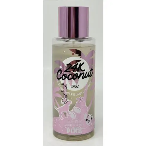 1 Rare Victoria`s Secret Pink 24K Coconut Body Mist Spray Large 8.4 OZ Htf